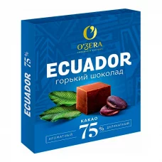 Горький шоколад OZera Ecuador 75% какао, 90 гр