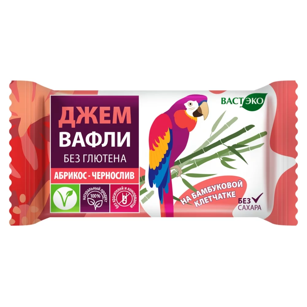 вафли из полбы кофейные без сахара вастэко, 15г - вастэко 80