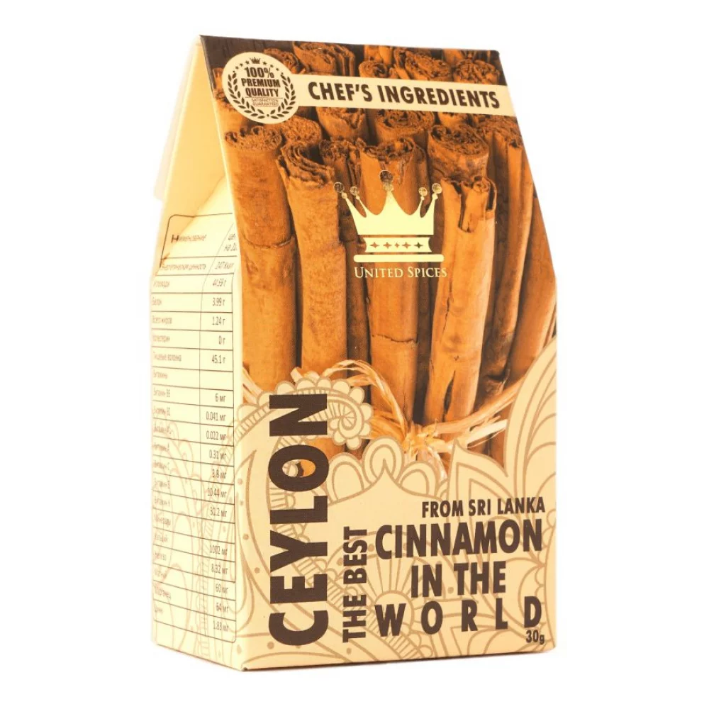 Цейлонская корица в палочках сорта 4С United Spices, 30 гр цейлонская корица молотая united spices, 50 гр - united spices 95