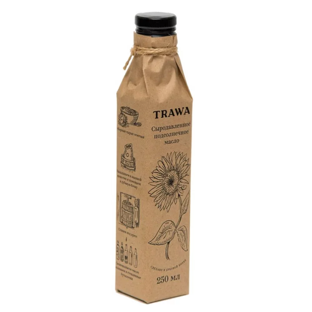 Масло подсолнечное сыродавленное TRAWA, 250 мл масло льняное сыродавленное trawa, 250 мл - trawa 81
