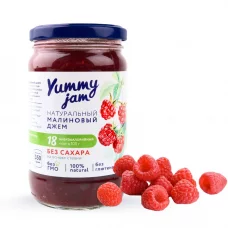 Натуральный низкокалорийный Малиновый джем без сахара Yummy Jam, 350 гр