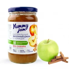 Натуральный низкокалорийный Яблочный джем с корицей без сахара Yummy Jam, 350 гр