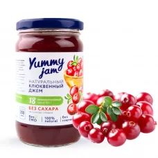 Натуральный низкокалорийный Клюквенный джем без сахара Yummy Jam, 350 гр