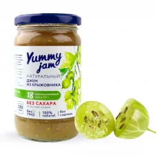 Натуральный низкокалорийный джем из Крыжовника без сахара Yummy Jam, 350 гр